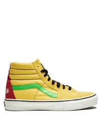Sneakers alte in pelle gialle di Vans