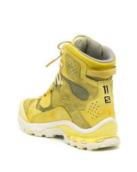 Sneakers alte in pelle gialle di 11 By Boris Bidjan Saberi