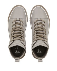 Sneakers alte in pelle grigie di Giuseppe Zanotti