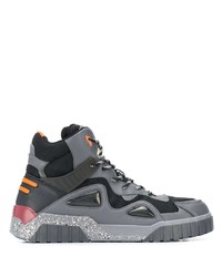 Sneakers alte in pelle grigie di Diesel