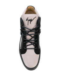 Sneakers alte in pelle grigie di Giuseppe Zanotti Design
