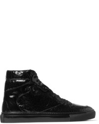 Sneakers alte in pelle grigio scuro