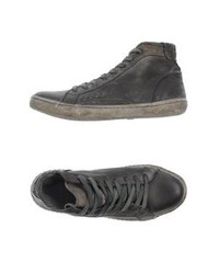 Sneakers alte in pelle grigio scuro