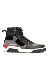 Sneakers alte in pelle grigio scuro di Diesel