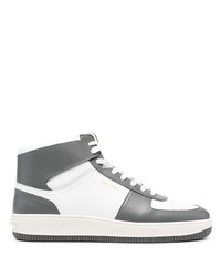 Sneakers alte in pelle grigio scuro di Sandro