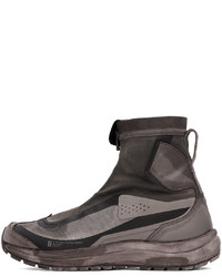 Sneakers alte in pelle grigio scuro di 11 By Boris Bidjan Saberi