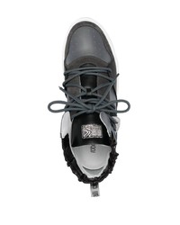 Sneakers alte in pelle grigio scuro di Roberto Cavalli