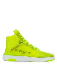 Sneakers alte in pelle lime di Givenchy