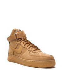 Sneakers alte in pelle marrone chiaro di Nike