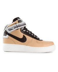 Sneakers alte in pelle marrone chiaro di Nike