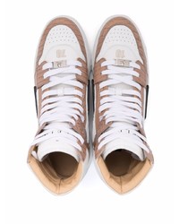 Sneakers alte in pelle marrone chiaro di Philipp Plein