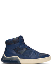 Sneakers alte in pelle mimetiche blu scuro di Coach 1941