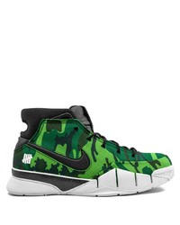 Sneakers alte in pelle mimetiche verdi di Nike