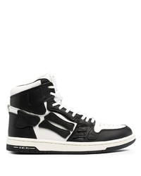 Sneakers alte in pelle nere e bianche di Amiri