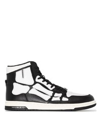 Sneakers alte in pelle nere e bianche di Amiri