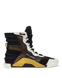 Sneakers alte in pelle nere e bianche di Dolce & Gabbana