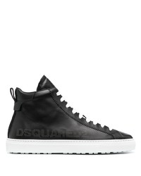 Sneakers alte in pelle nere e bianche di DSQUARED2