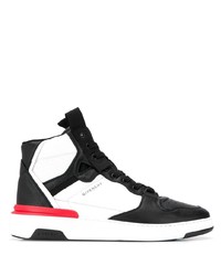 Sneakers alte in pelle nere e bianche di Givenchy