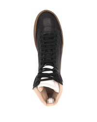 Sneakers alte in pelle nere e bianche di Officine Creative