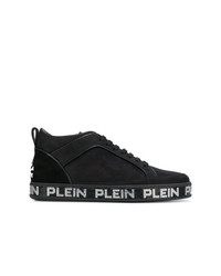 Sneakers alte in pelle nere e bianche di Philipp Plein