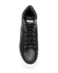 Sneakers alte in pelle nere e bianche di Philipp Plein