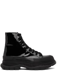Sneakers alte in pelle nere di Alexander McQueen