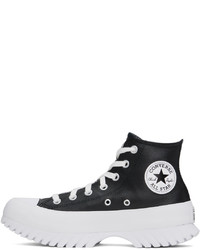 Sneakers alte in pelle nere di Converse