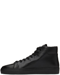 Sneakers alte in pelle nere di Moschino