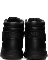 Sneakers alte in pelle nere di Ferragamo