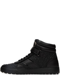 Sneakers alte in pelle nere di Ferragamo