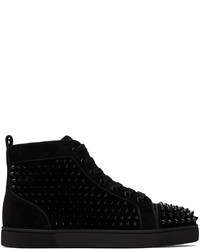 Sneakers alte in pelle nere di Christian Louboutin