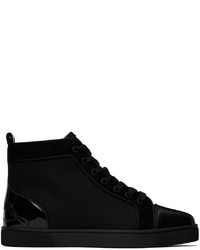 Sneakers alte in pelle nere di Christian Louboutin