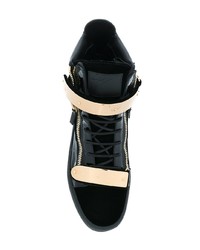 Sneakers alte in pelle nere di Giuseppe Zanotti