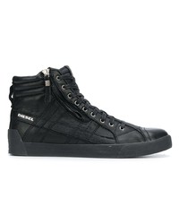 Sneakers alte in pelle nere di Diesel