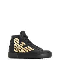 Sneakers alte in pelle nere di Ea7 Emporio Armani