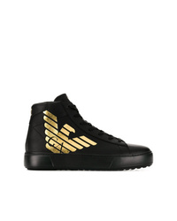 Sneakers alte in pelle nere di Ea7 Emporio Armani