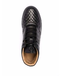 Sneakers alte in pelle nere di Leandro Lopes