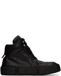 Sneakers alte in pelle nere di Guidi