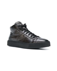Sneakers alte in pelle nere di Santoni