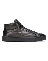 Sneakers alte in pelle nere di Santoni