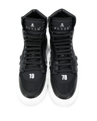 Sneakers alte in pelle nere di Philipp Plein