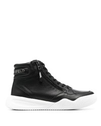 Sneakers alte in pelle nere di Karl Lagerfeld