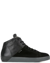 Sneakers alte in pelle nere di Leather Crown