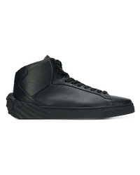Sneakers alte in pelle nere di Versace