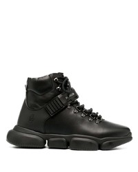 Sneakers alte in pelle nere di Moncler