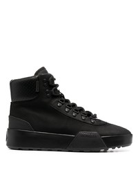 Sneakers alte in pelle nere di Moncler
