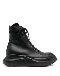 Sneakers alte in pelle nere di Rick Owens DRKSHDW