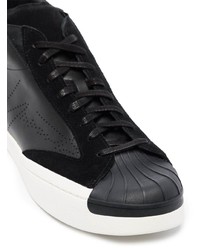 Sneakers alte in pelle nere di Yohji Yamamoto