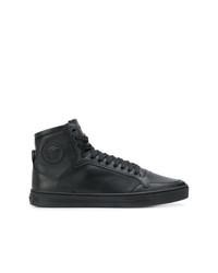 Sneakers alte in pelle nere di Versace