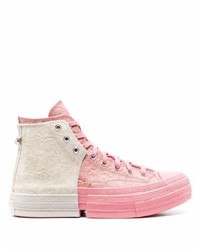 Sneakers alte in pelle rosa di Converse